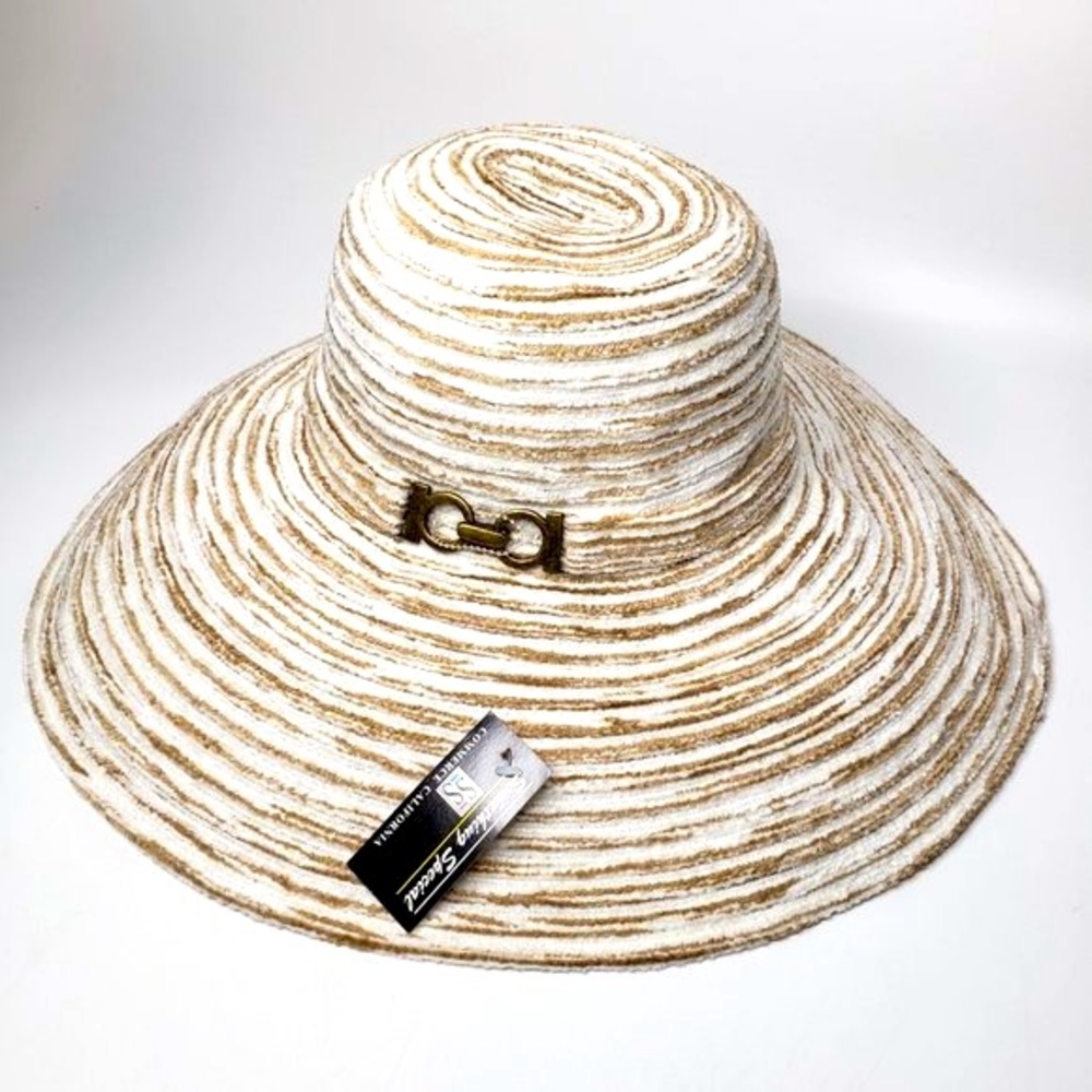 NWT Something Special Soft Plush Fabric Wide Brim Sunhat OS